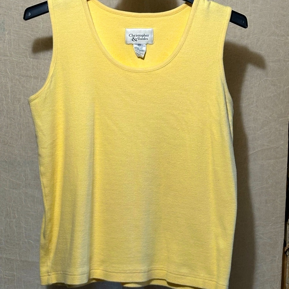 Christopher and Banks butter, yellow tank top.